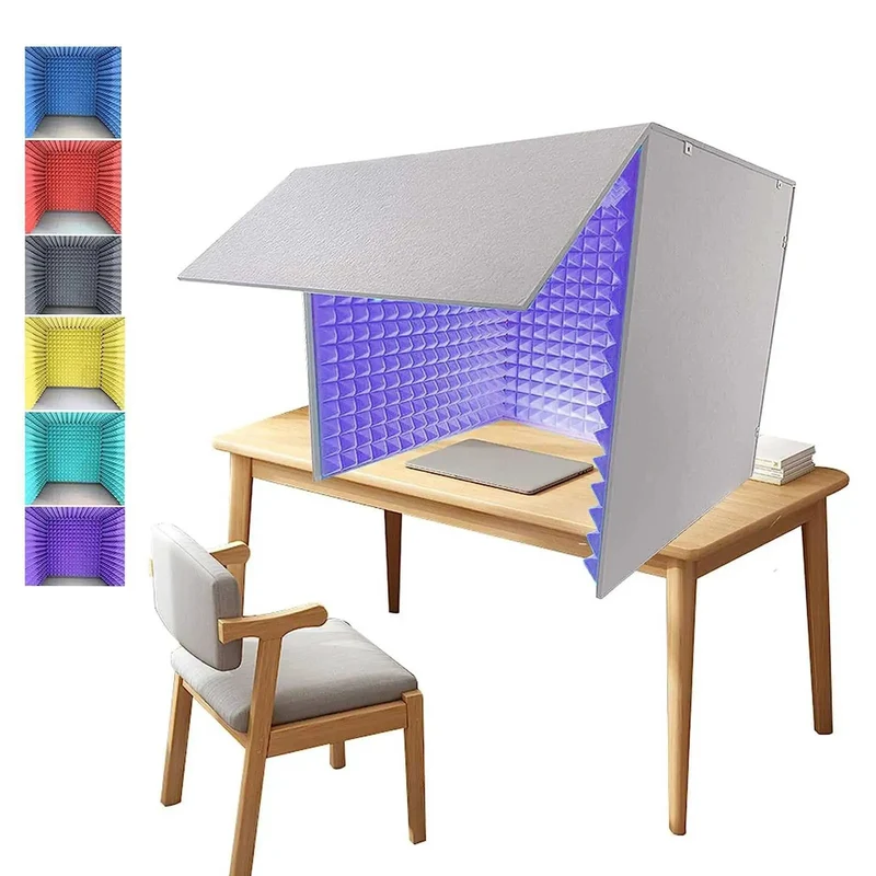 Portable Desktop Vocal Booth With Soundproof Recording Shield, High Density Acoustic Foam Cover That Kicks Room Echo To The Curb, Straight Fire Setup For Podcasters And Singers Who Want Crisp Audio Anywhere