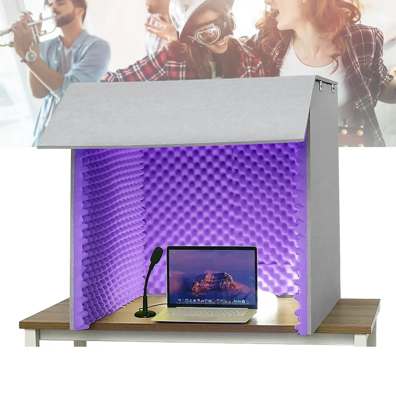 Top Tier Portable Soundproof Vocal Booth Rock Solid Desktop Acoustic Shield For Straight Up Clean Recordings Knockback Echo Control And Dope Home Studio Audio Isolation