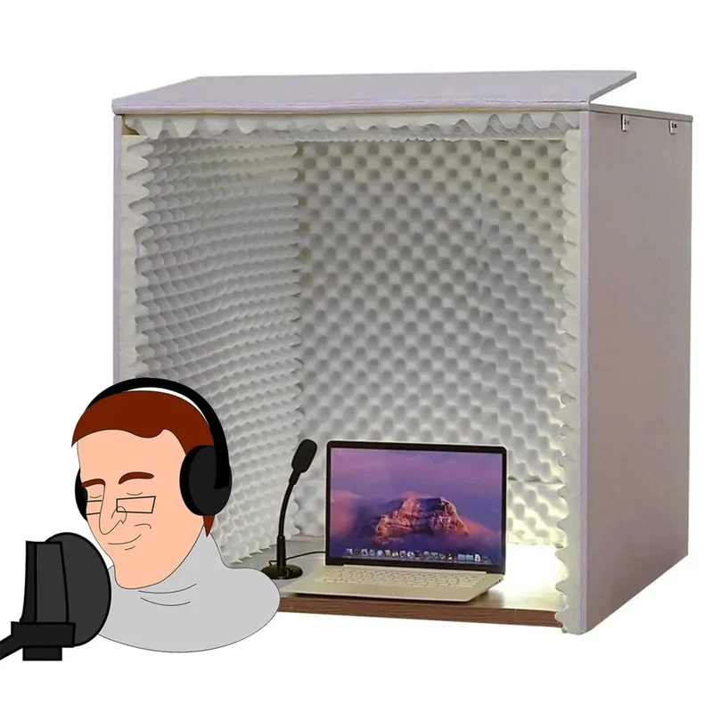 Portable Desktop Soundproof Booth With Three Sixty Degree Acoustic Foam Panels For Vocal Recording And Mic Isolation Cuts Echo For Real Straight Heat Massive Upgrade For Home Studio Setup
