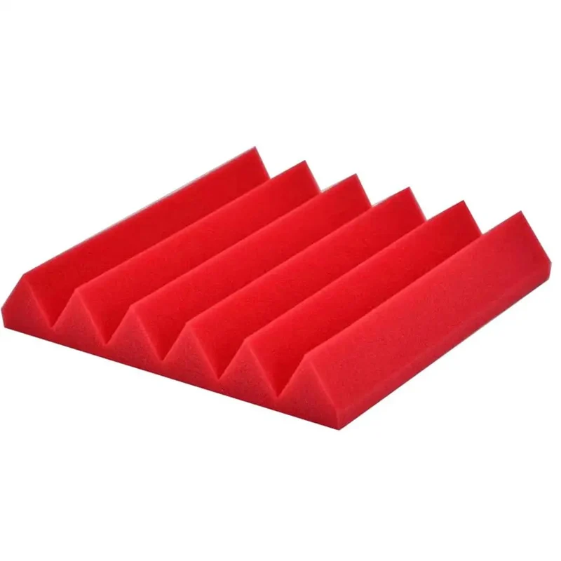 12 Piece Triangle Groove Acoustic Foam Panels For Sound Proofing High Density Flame Retardant Studio Sound Dampening Wall Tiles 12X12X2 Inches Red Sick Noise Absorption Solid Build Quality Game Changing Room Acoustics