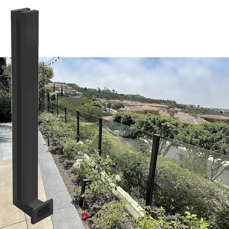 Heavy Duty Kickass Black Deck Railing System Wall Mounted Balcony Guardrail Fencing Kit Featuring Tough Steel Infill Panels And Totally Adjustable Height Posts Made For Safe Backyard Patio Outdoor Living