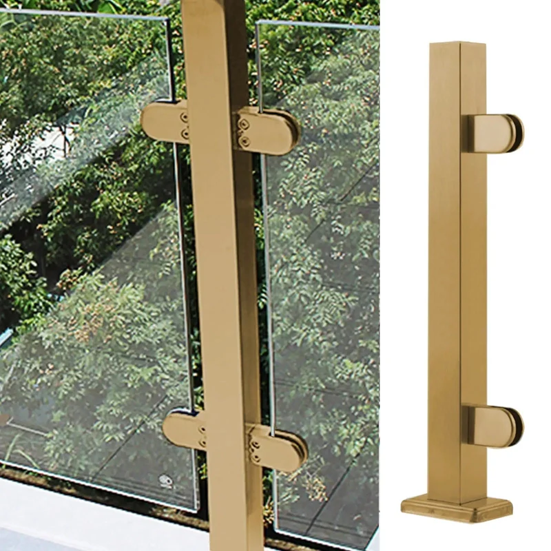 Super Heavy Duty Stainless Steel Glass Railing Baluster Post Clamp For Decks Patios And Balconies Slick Square Design For Outdoor Fencing And Stair Projects With Rock Solid Adjustability