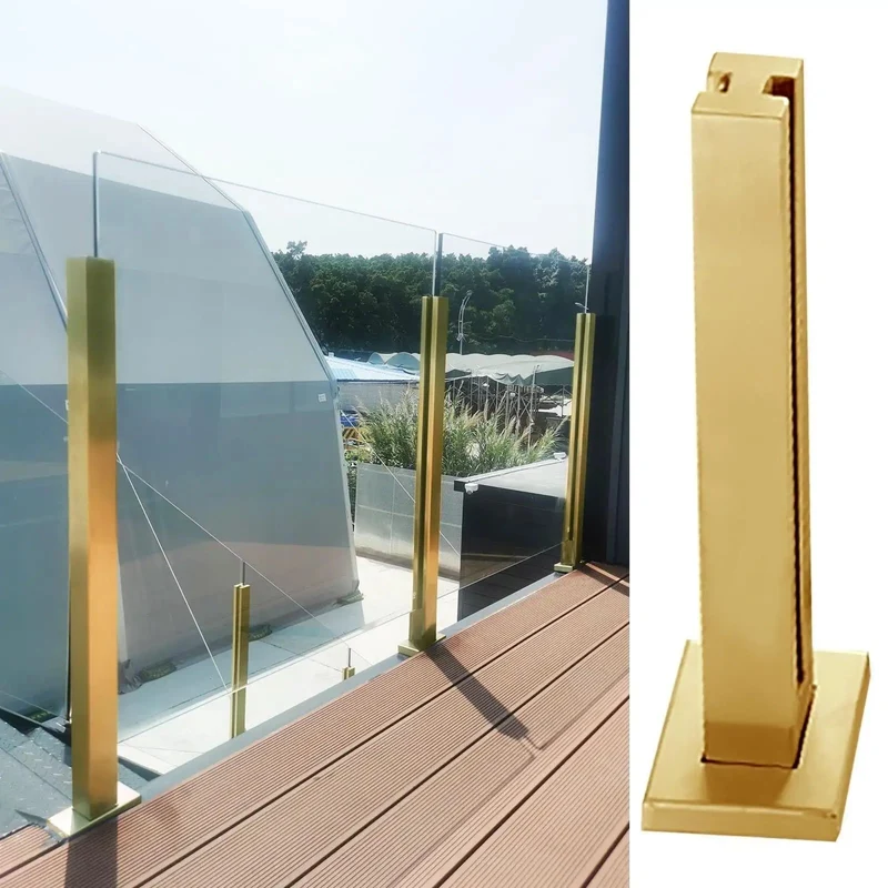 Heavy Duty 304 Stainless Steel Glass Railing Post With Smooth Brushed Finish And Rock Solid Base Perfect As A Kickass Baluster Kit For Deck Or Stair Safety Handrail Support Delivering Hella Durability And Sweet Clean Lines Year Round