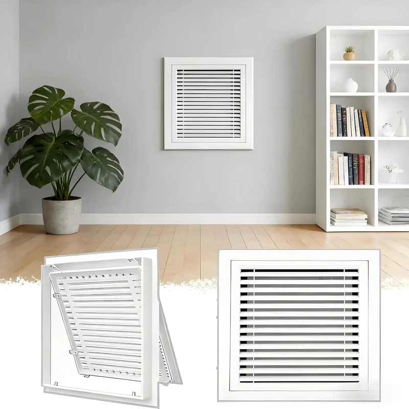 Premium Return Air Grille With Built In Filter Grate Louvered Drywall Access Panel Vent Door Featuring Magnetic Closure For Crawl Spaces Attics And Interior Walls White 20x22 Inch Rock Solid Frame No Sweat Install